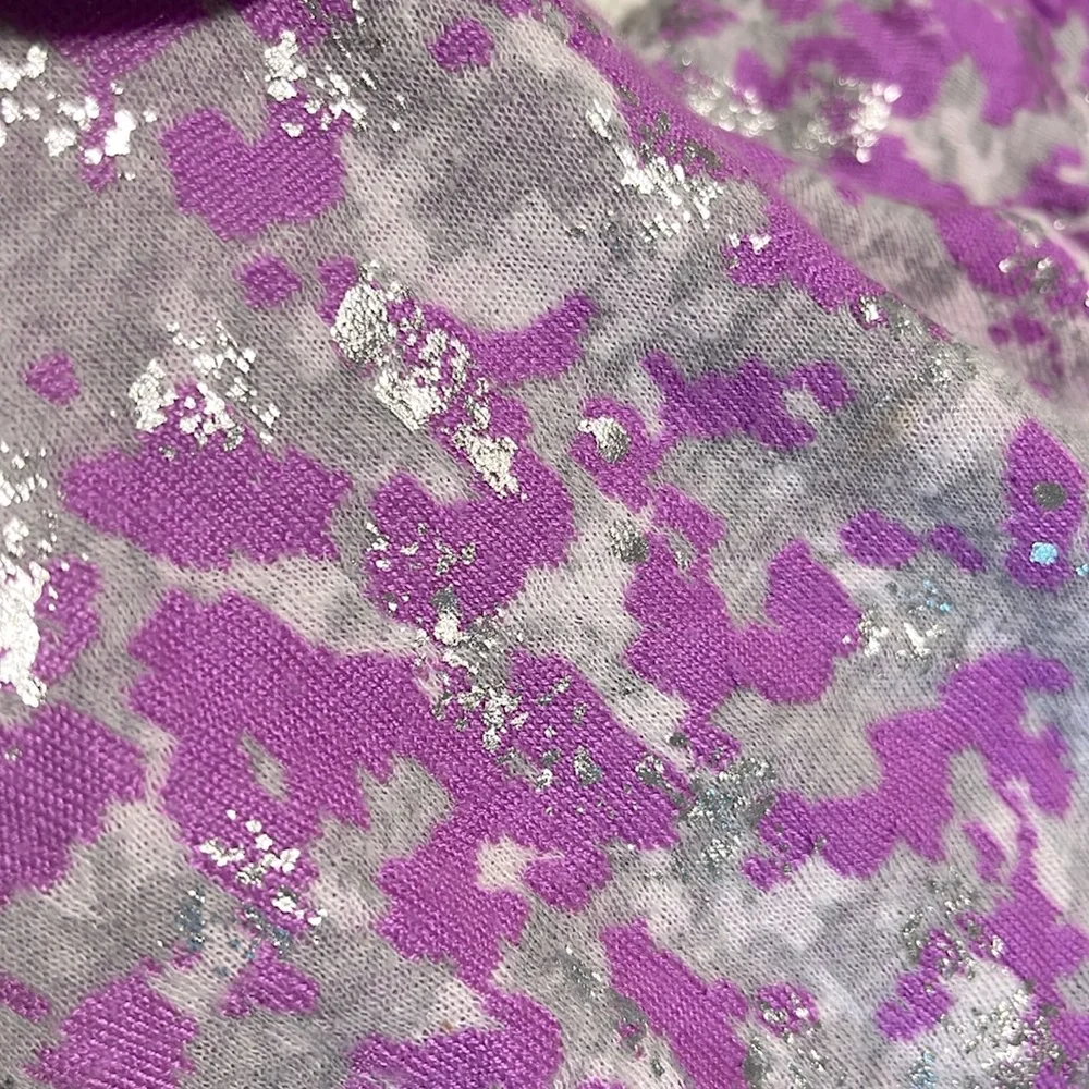Justice Purple Gray Silver Short Sleeve Top